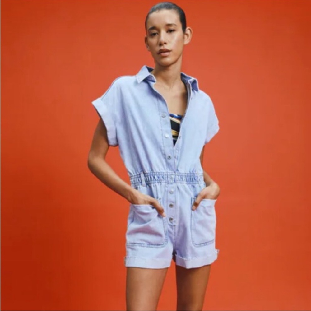 Zara Blue Denim Romper